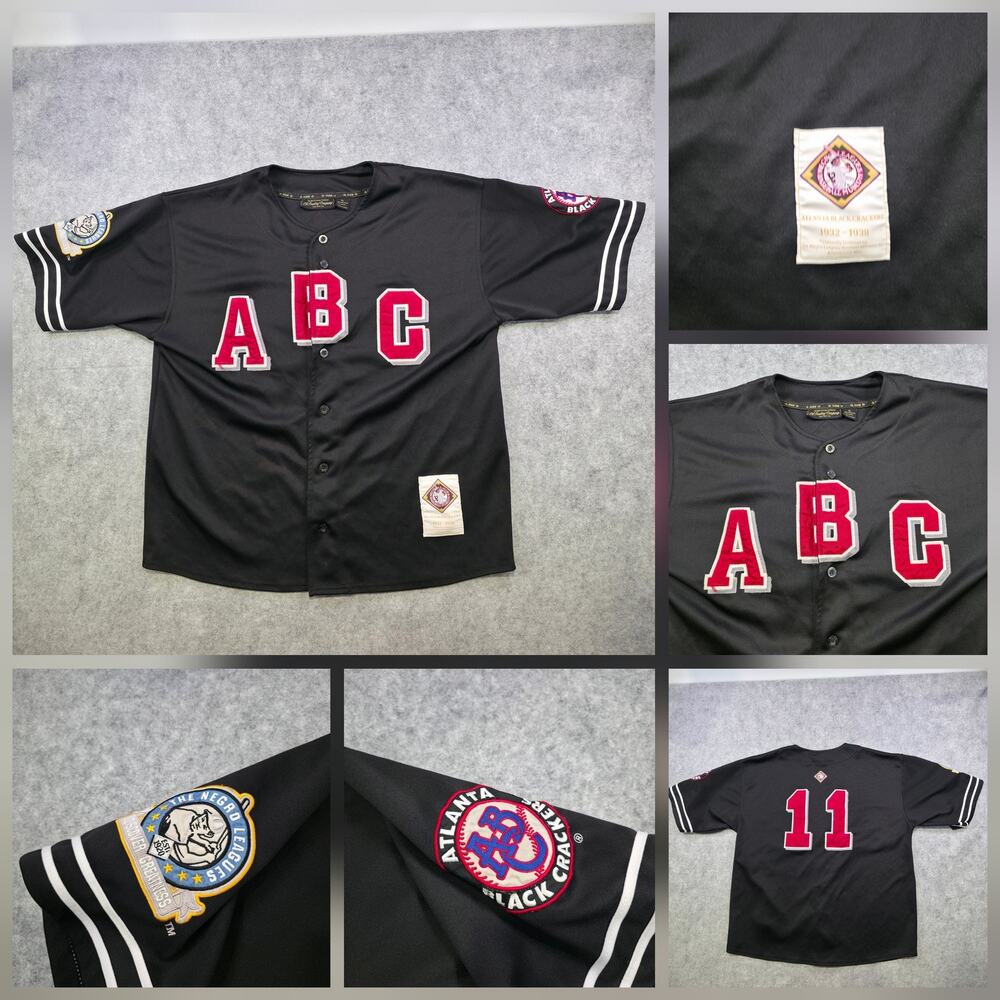 Atlanta Black Crackers Baseball Jersey Mens XL Black‎ Negro Leagues 11 Throwback